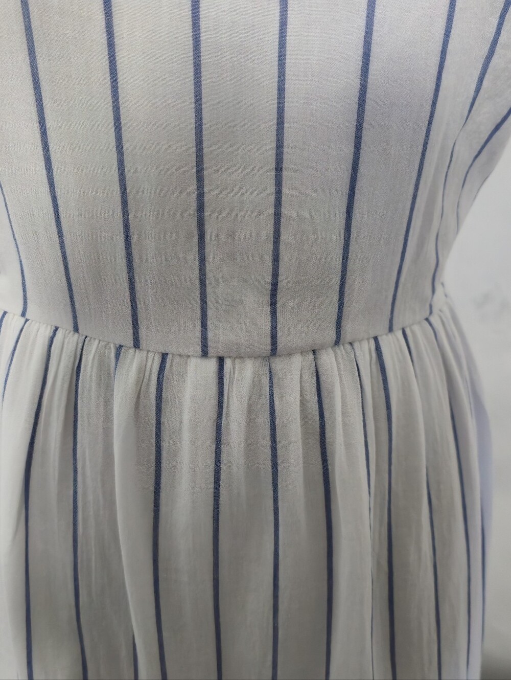 American Eagle Outfitters White Maxi Dress with Blue Stripes - Picture 7 of 11